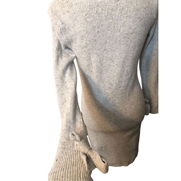 Gray sweater dress Loft gray flecked color throughout sweater dress with ribbon - Picture 5 of 10